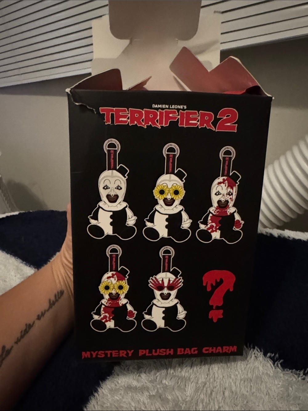 Hot Topic Terrifier 2 Mystery Plush Bag Charm - Black, White, Red